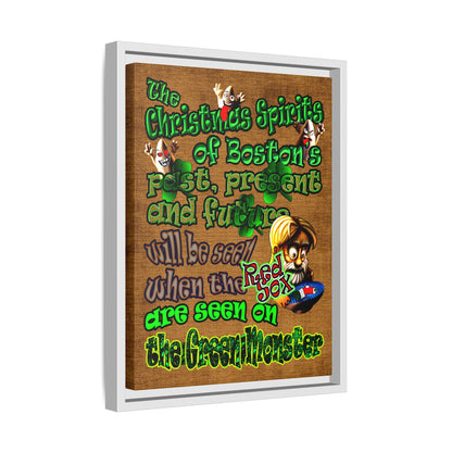 christmas spirits of boston - framed canvas art (brown papyrus)