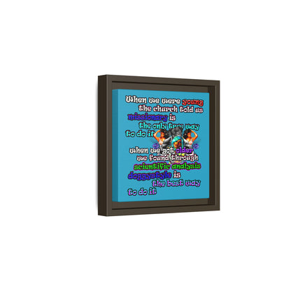 doggystyle - framed canvas art (turquoise)