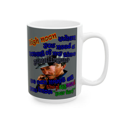 high noon - White Mug (dark grey)