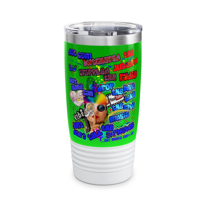 drop the beat - Ringneck Tumbler, 20oz  (logo green)