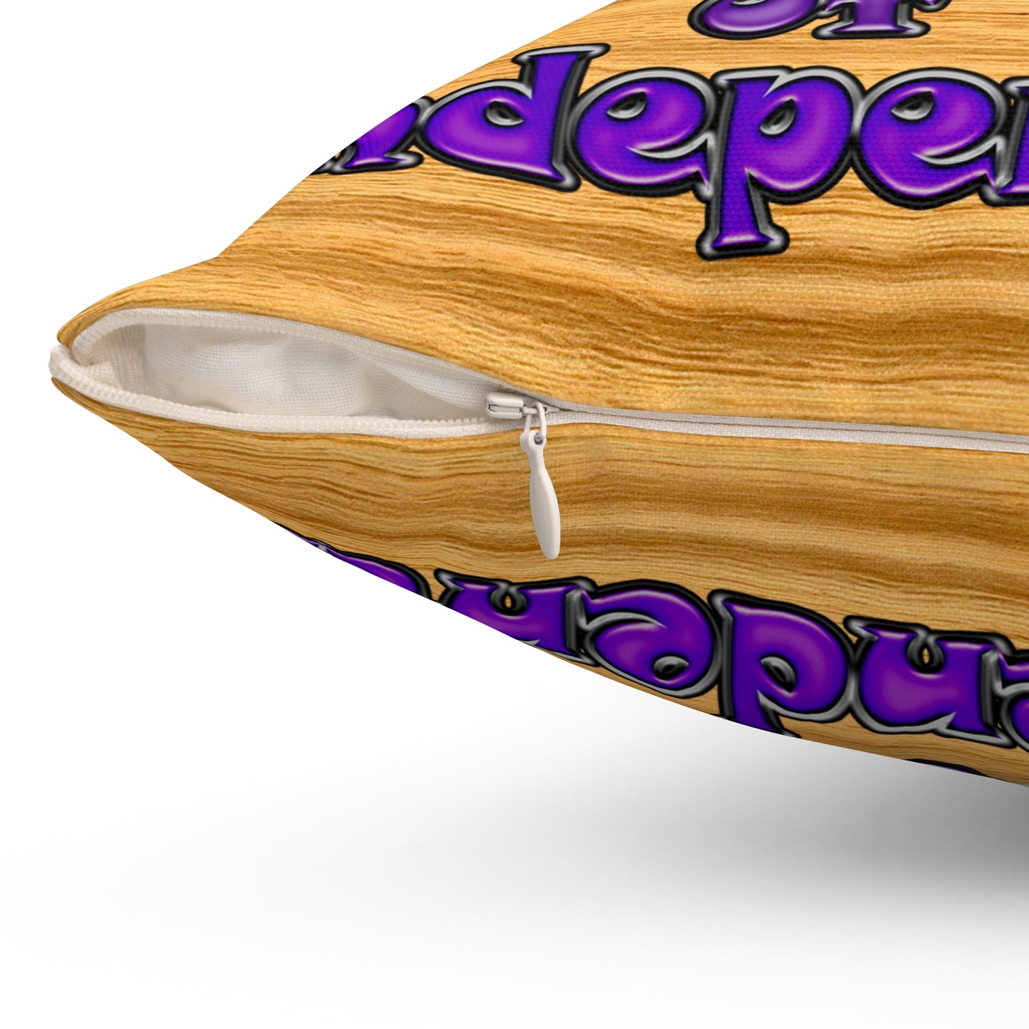declaration of the independents - Spun Polyester Square Pillow - (butterscotch wood finish)