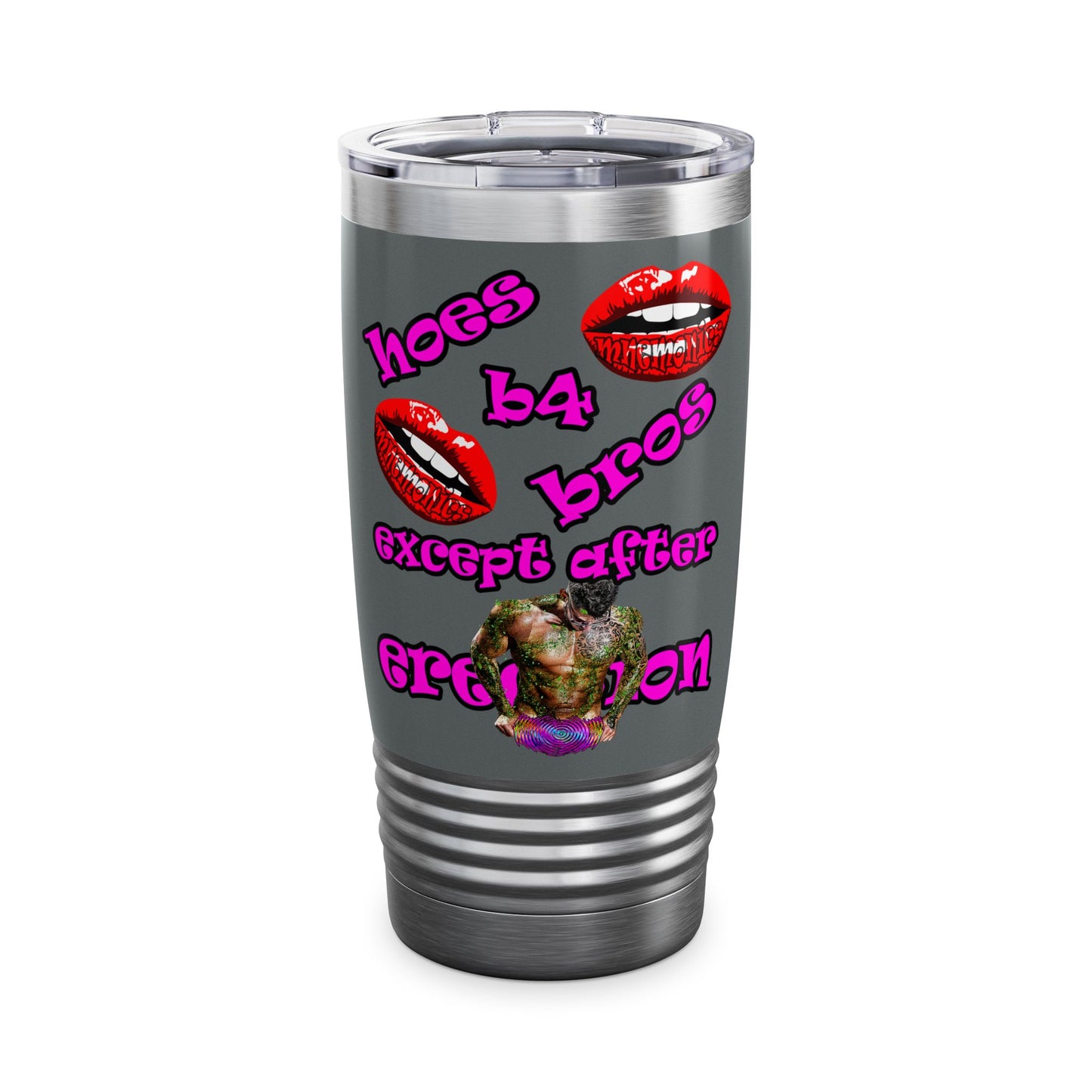 hoes b4 bros - Ringneck Tumbler, 20oz (dark grey)