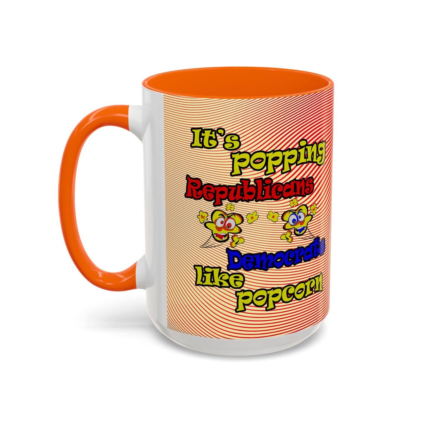 popping like popcorn - Accent Mug (yellow-orange wave)