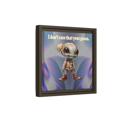 I don't care that your green - framed canvas art (grey-pink wave)