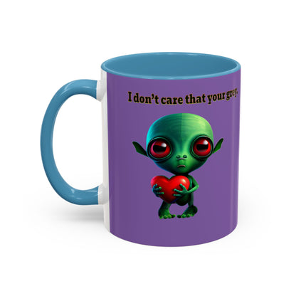 I don't care that your grey - Accent Mug (light purple)