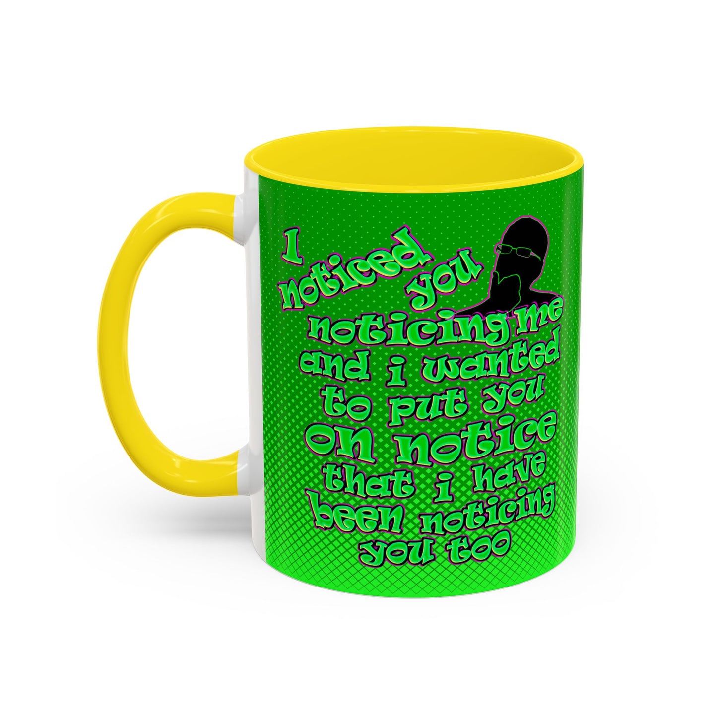 noticed you noticing - Accent Mug (logo green)