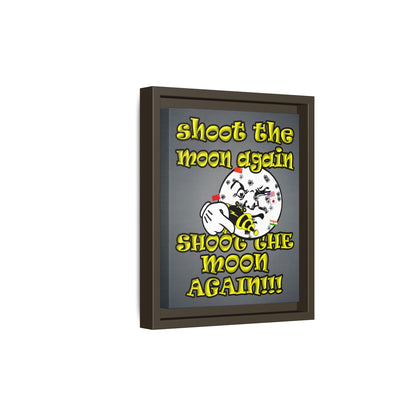 shoot the moon again - framed canvas art (grey-light grey)