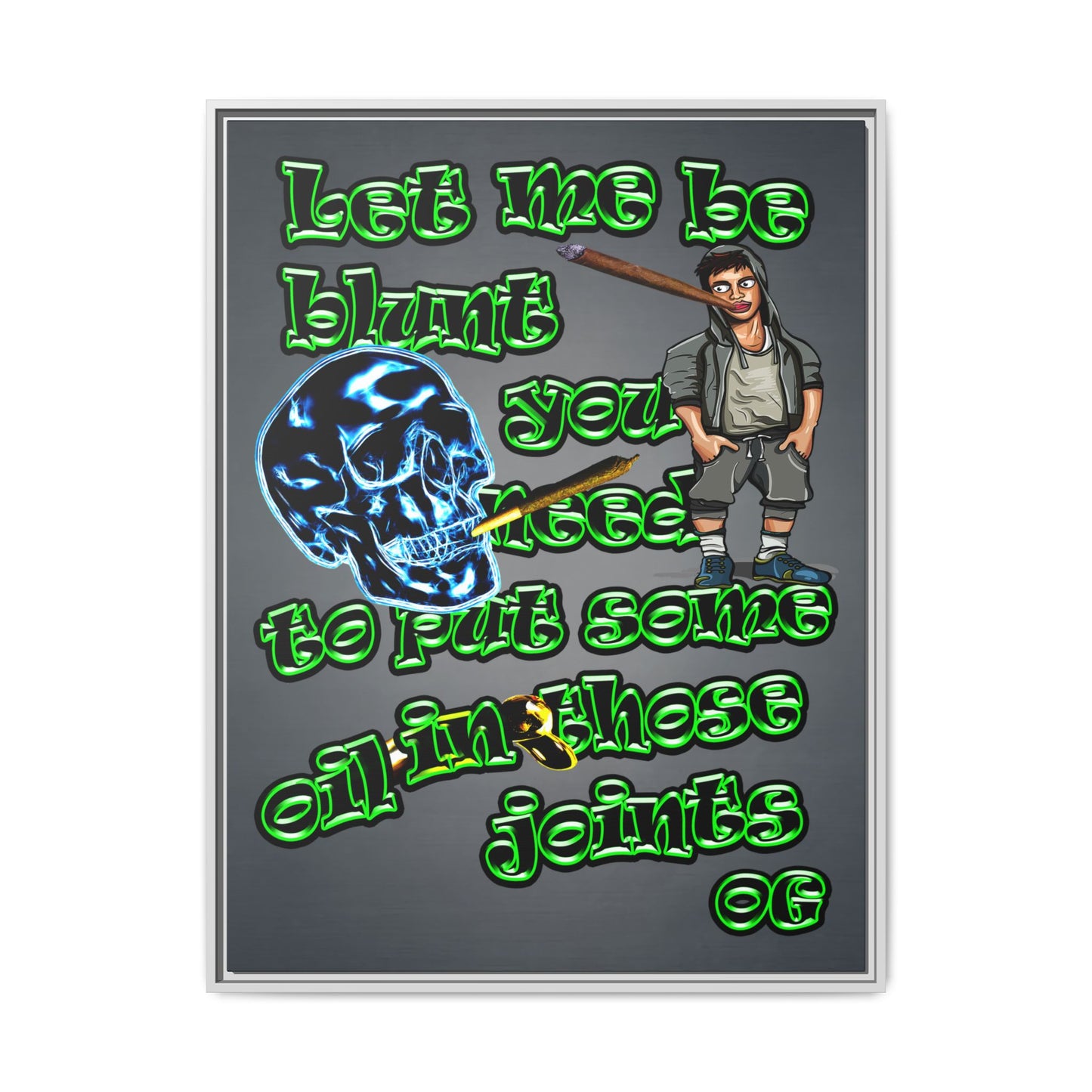 og - framed canvas art (grey-light grey)