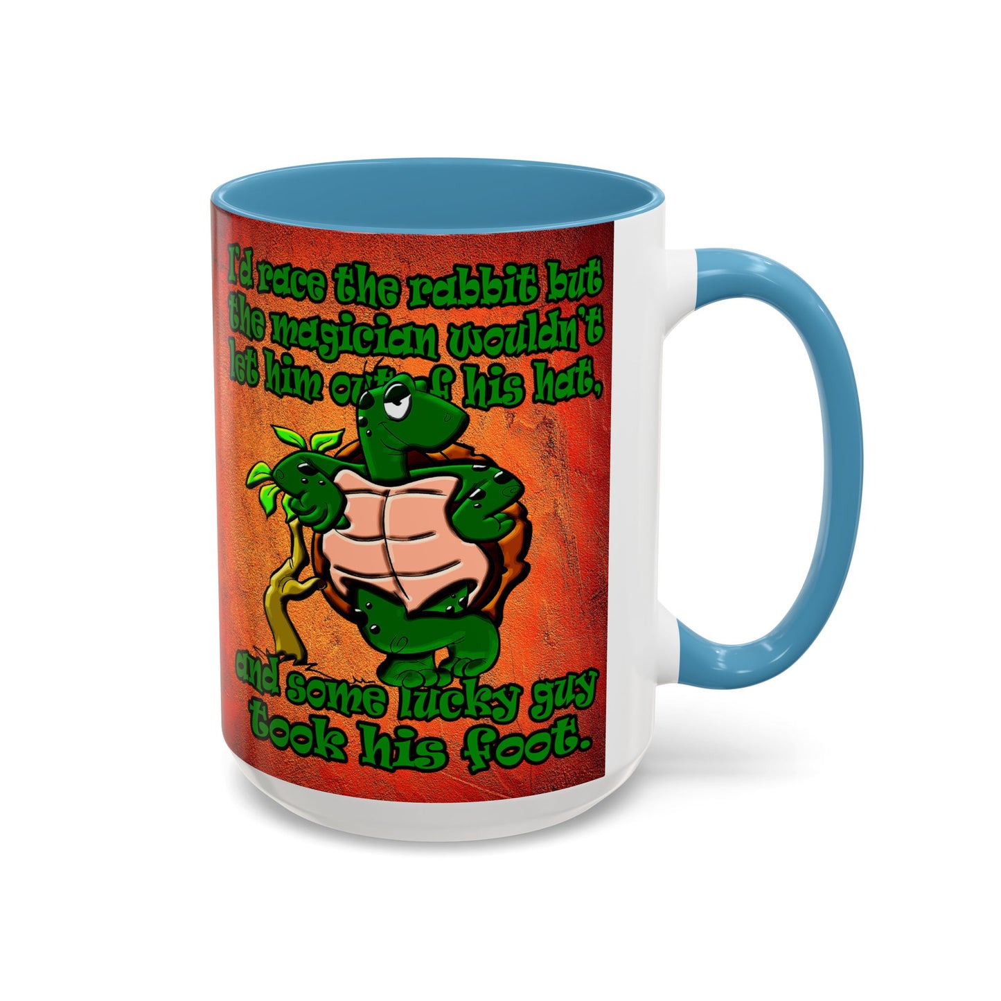 turtle race - Accent Mug (burnt orange)