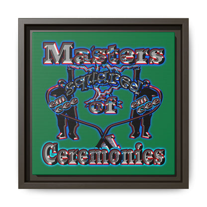 em cee squared - framed canvas art (dark green)