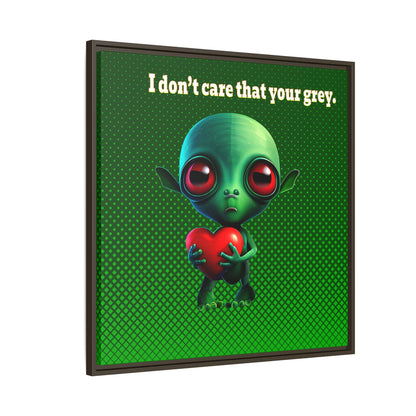 I don't care that your grey - framed canvas art (logo green)