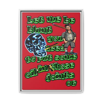 og - framed canvas art (dark red)