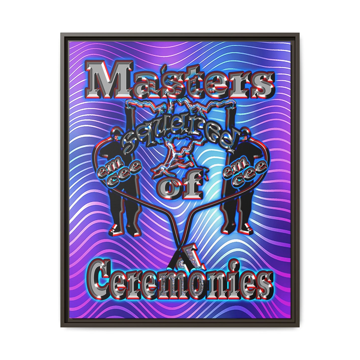 em cee squared - framed canvas art (purple wave)
