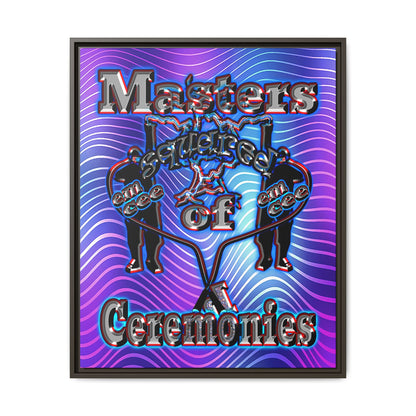 em cee squared - framed canvas art (purple wave)