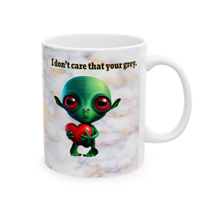 I don't care that your grey - White Mug (white marble)