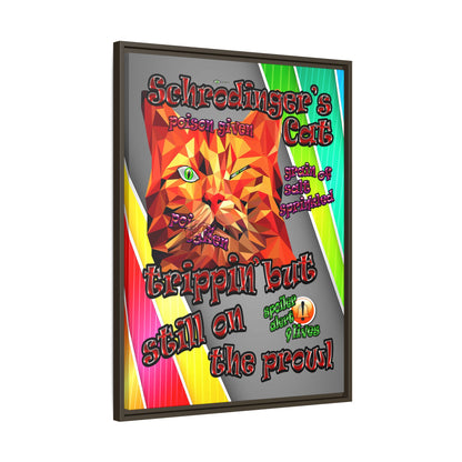 schrodinger's cat - framed canvas art (rainbow split)