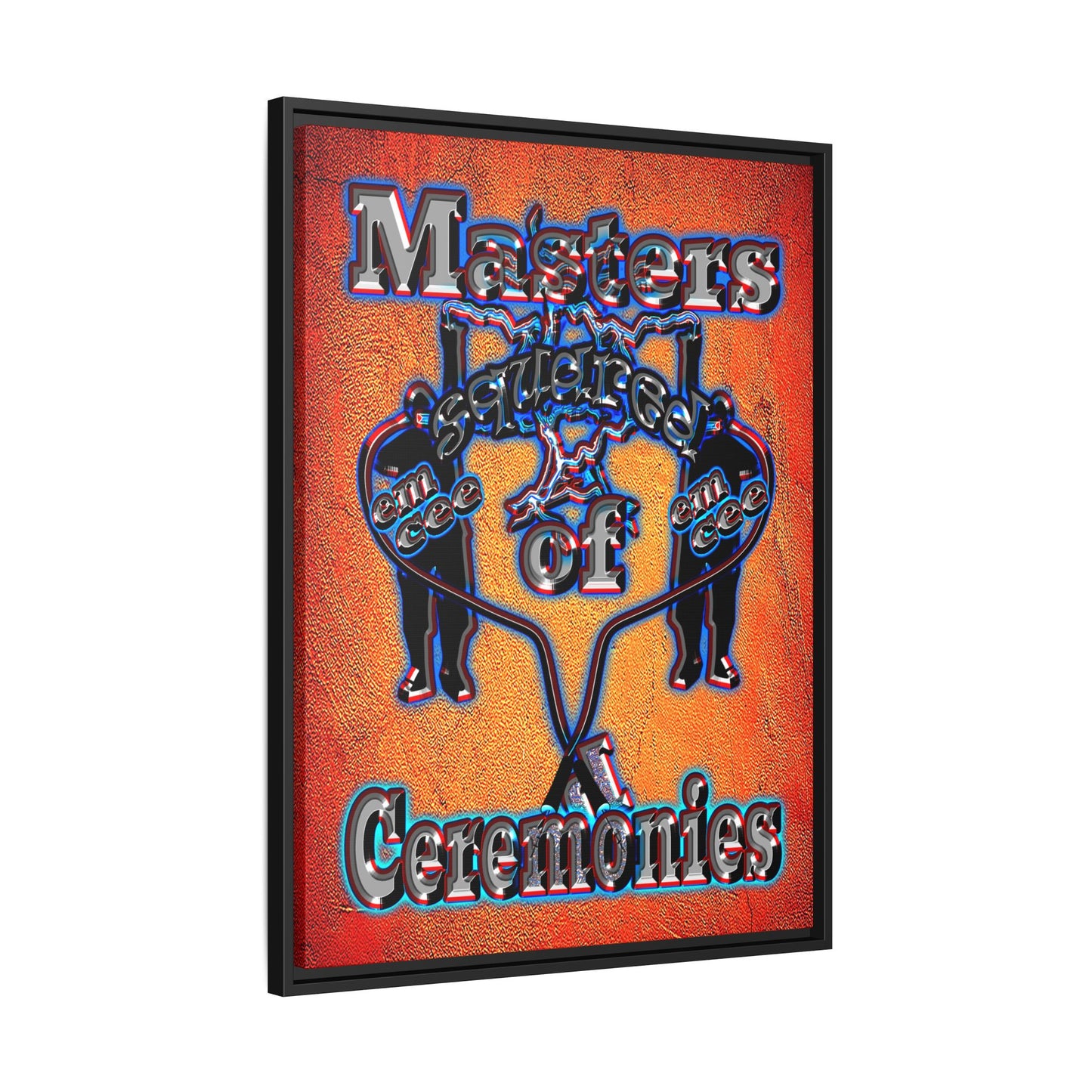 em cee squared - framed canvas art (burnt orange)