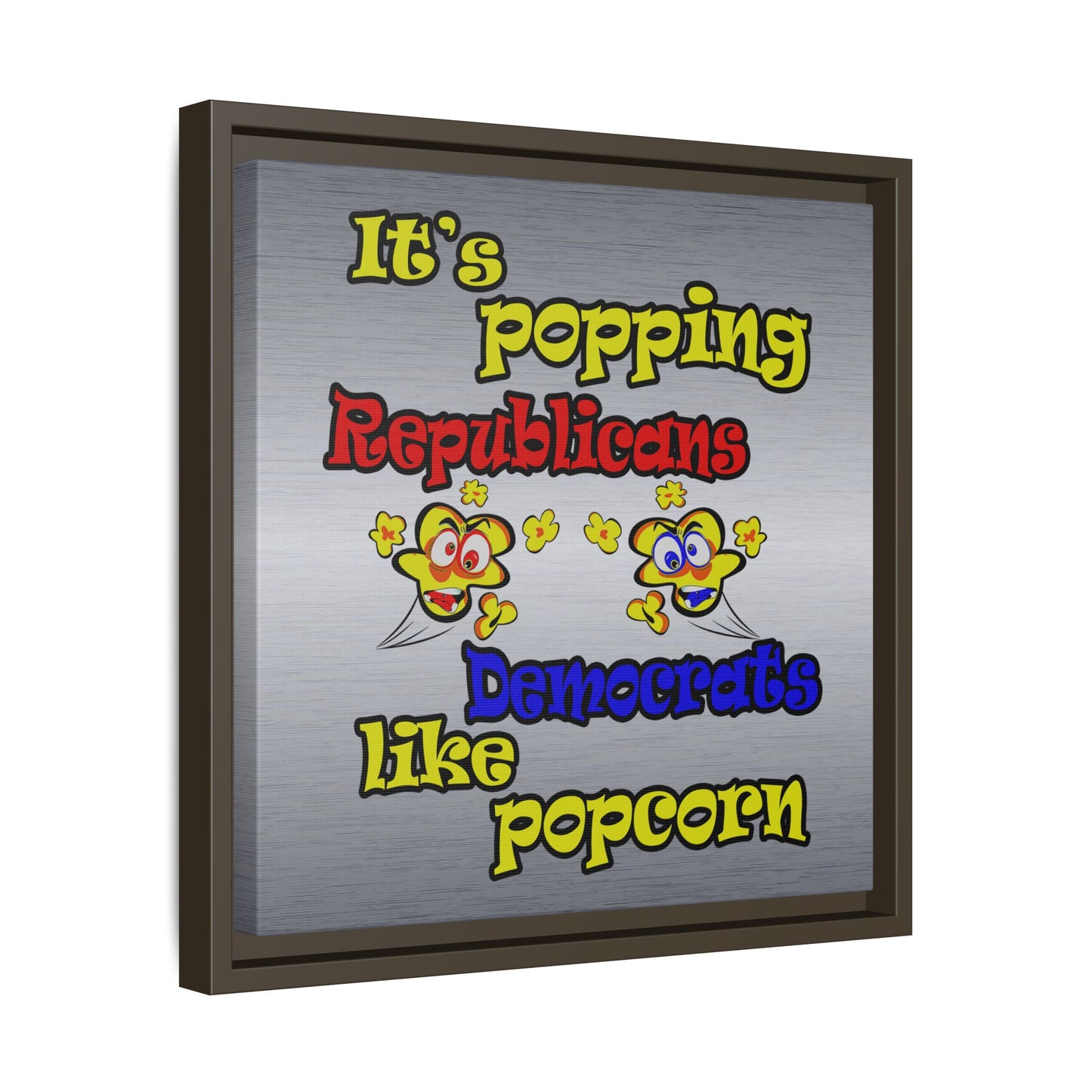 popping like popcorn - framed canvas art (brushed nickel)