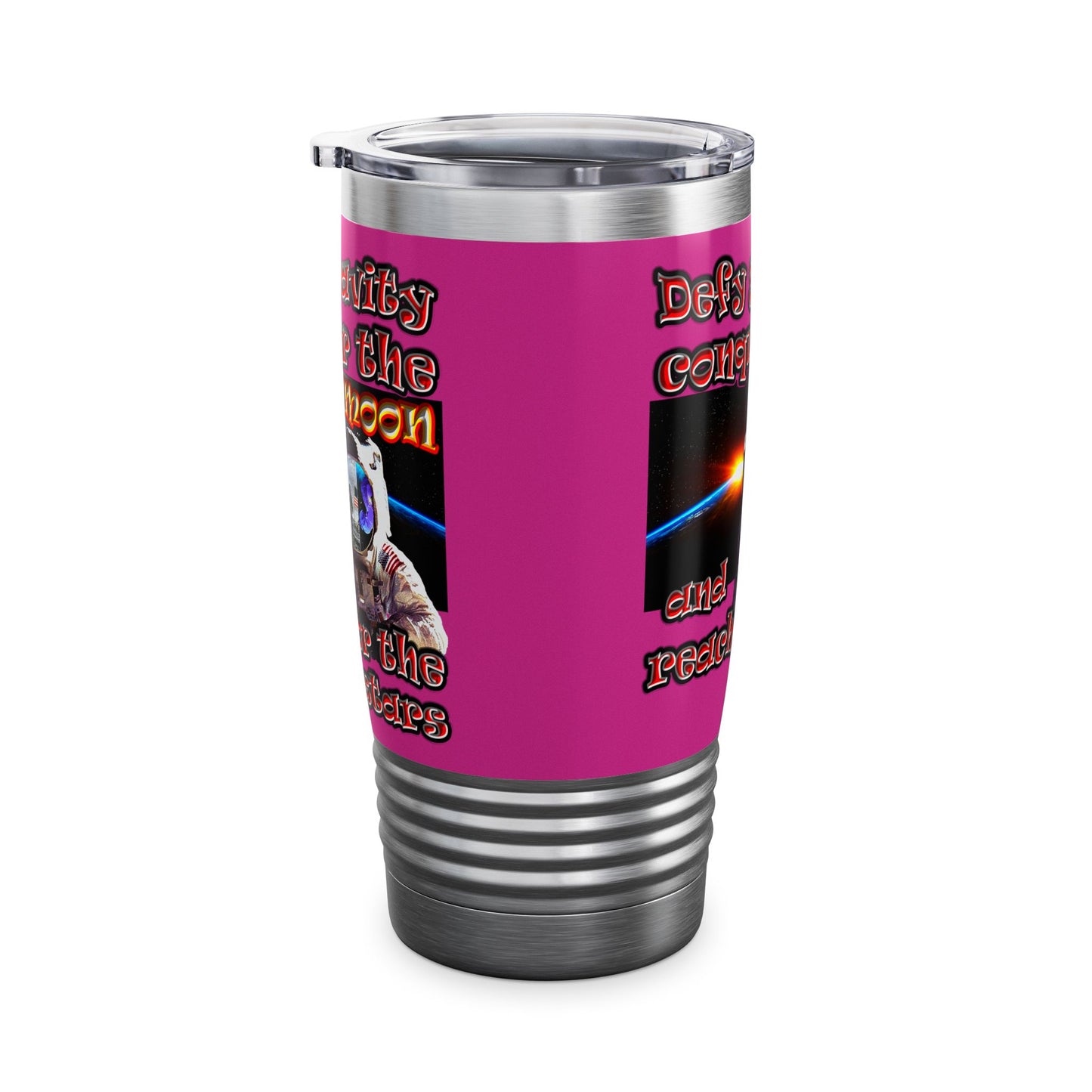 defy conquer reach - Ringneck Tumbler, 20oz (pink)