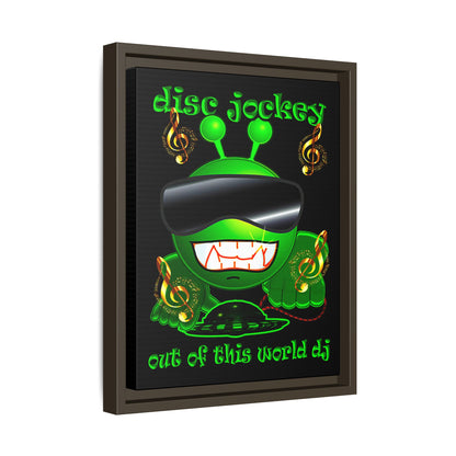 disc jockey - framed canvas art (black)