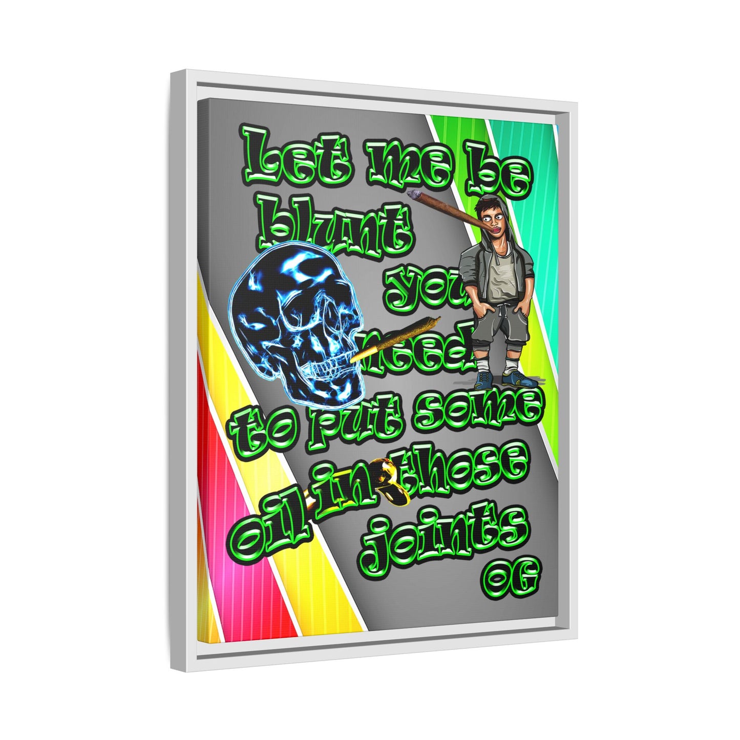 og - framed canvas art (rainbow split)