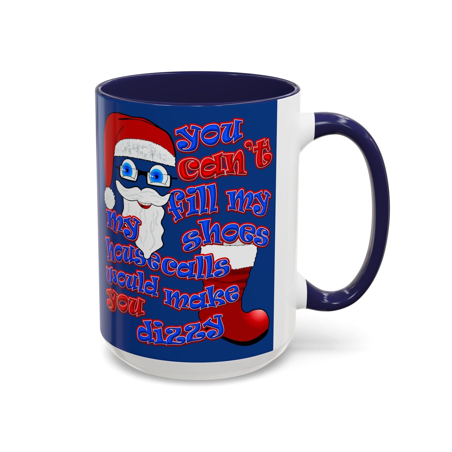 santa's shoes - Accent Mug (dark blue)