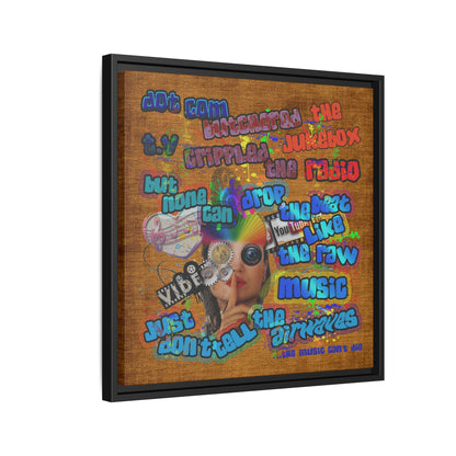 drop the beat - framed canvas art (brown papyrus)