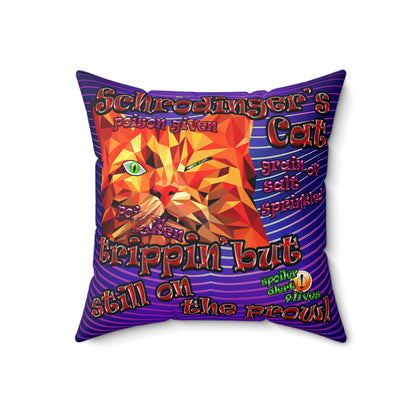 schrodinger's cat - Spun Polyester Square Pillow - (purple wave)