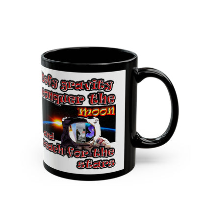 defy conquer reach - Black Mug (white)