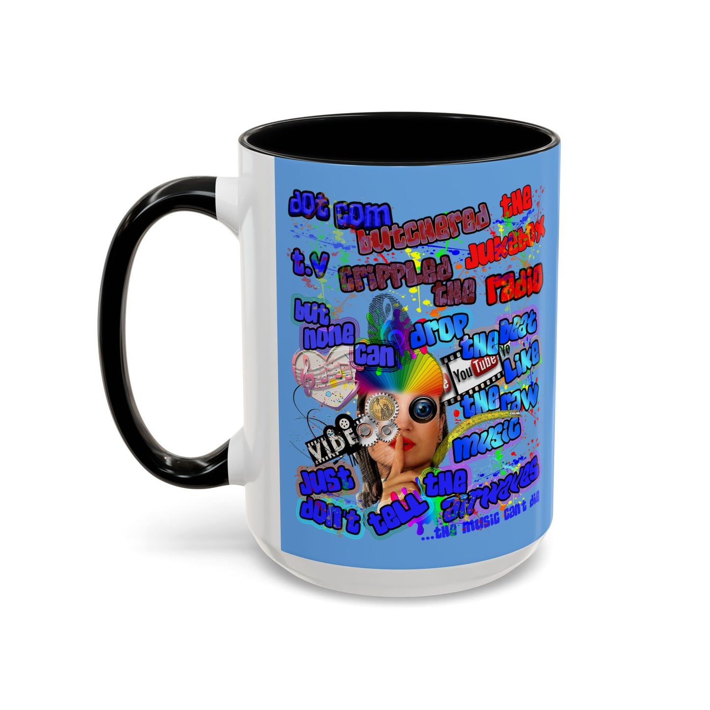 drop the beat - Accent Mug (light blue)