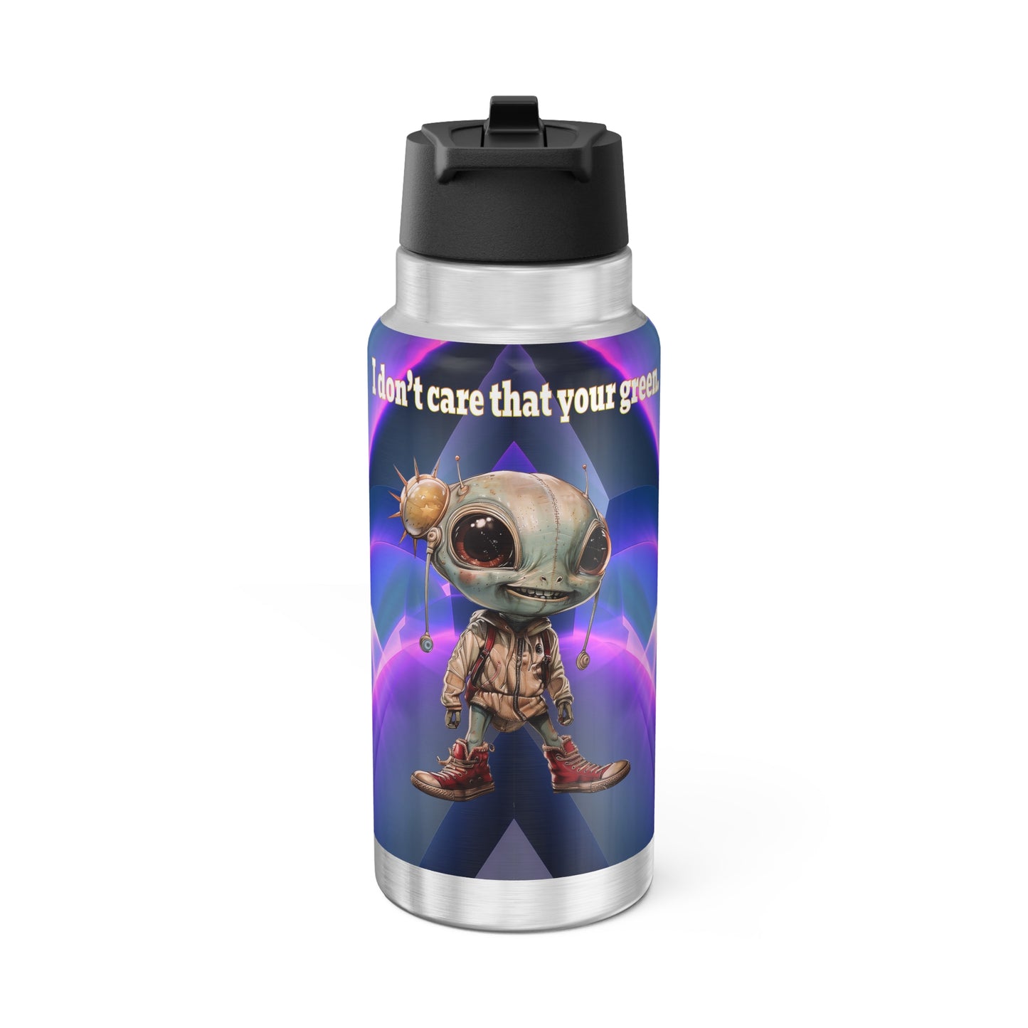 I don't care that your grey - Gator Tumbler, 32oz  (grey-pink wave)