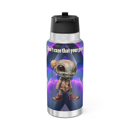 I don't care that your grey - Gator Tumbler, 32oz  (grey-pink wave)
