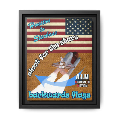 shoot for the stars - framed canvas art (brown papyrus)