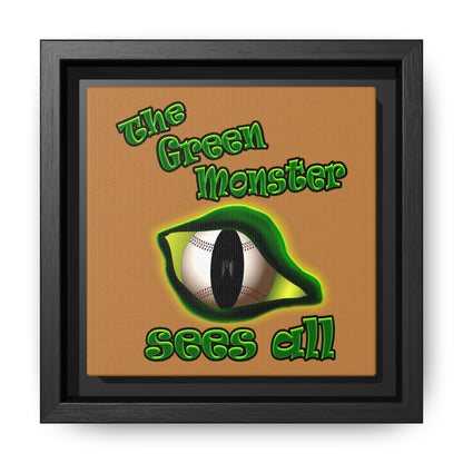 green monster - framed canvas art (light brown)