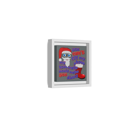 santa's shoes - framed canvas art (dark grey)