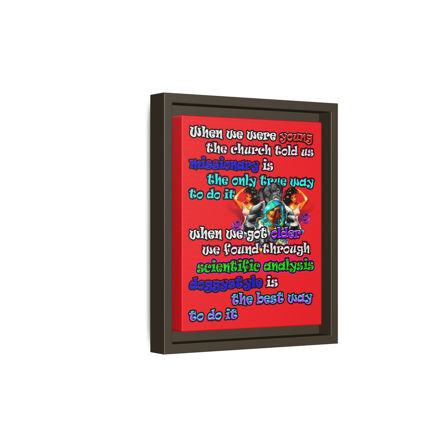 doggystyle - framed canvas art (red)