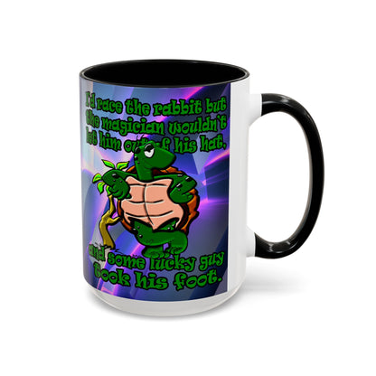 turtle race - Accent Mug (grey-pink wave)