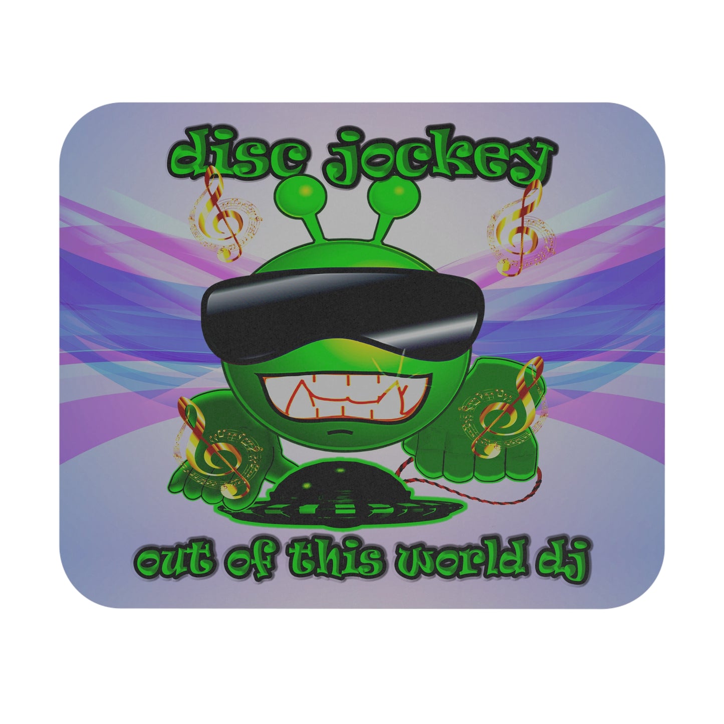 disc jockey - Mouse Pad (Rectangle) (light blue-pink wave)