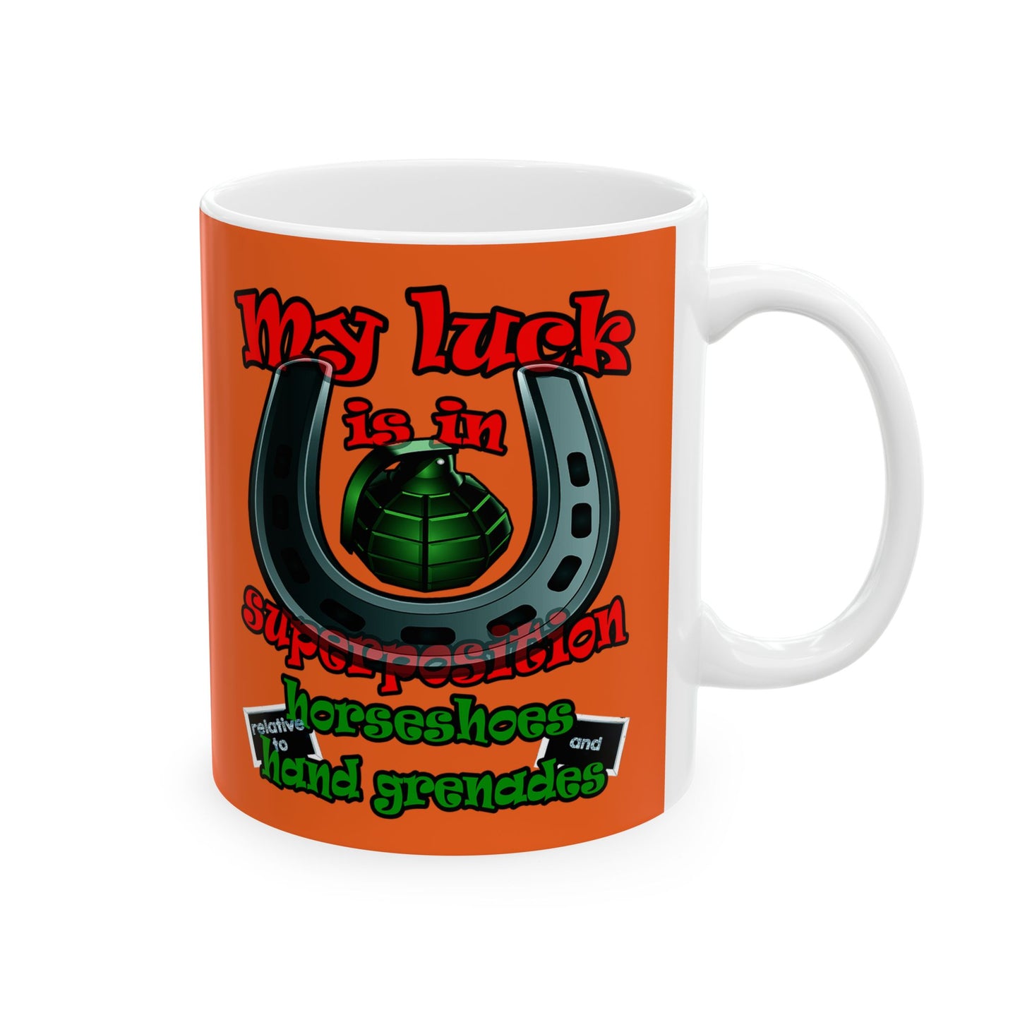 my luck - White Mug (orange)