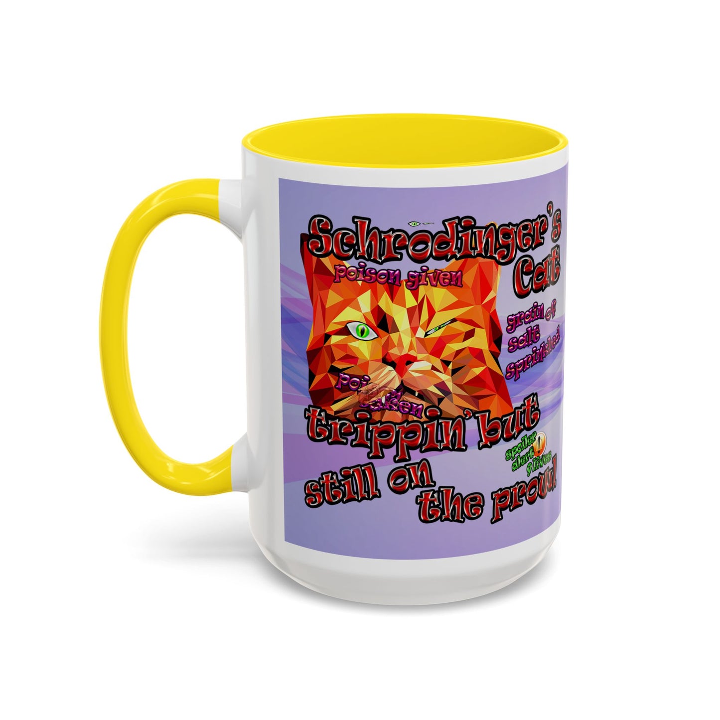 schrodinger's cat - Accent Mug (light blue-pink wave)