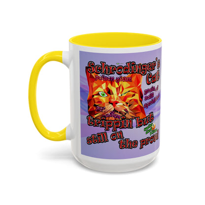 schrodinger's cat - Accent Mug (light blue-pink wave)