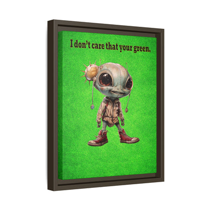 I don't care that your green - framed canvas art (green turf)