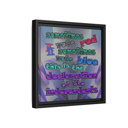 declaration of the independents - framed canvas art (grey-pink wave)