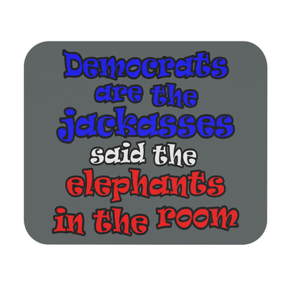 donkeys and elephants - Mouse Pad (Rectangle) (dark grey)