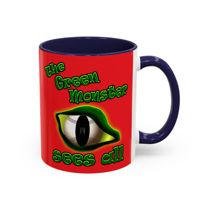 green monster - Accent Mug (red)