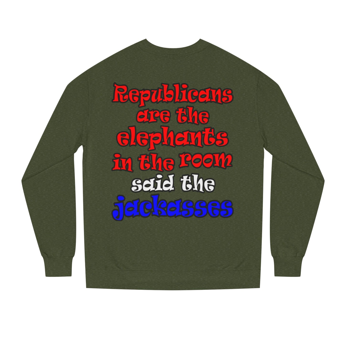 donkeys and elephants - Unisex Crew Neck Sweatshirt