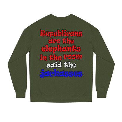 donkeys and elephants - Unisex Crew Neck Sweatshirt