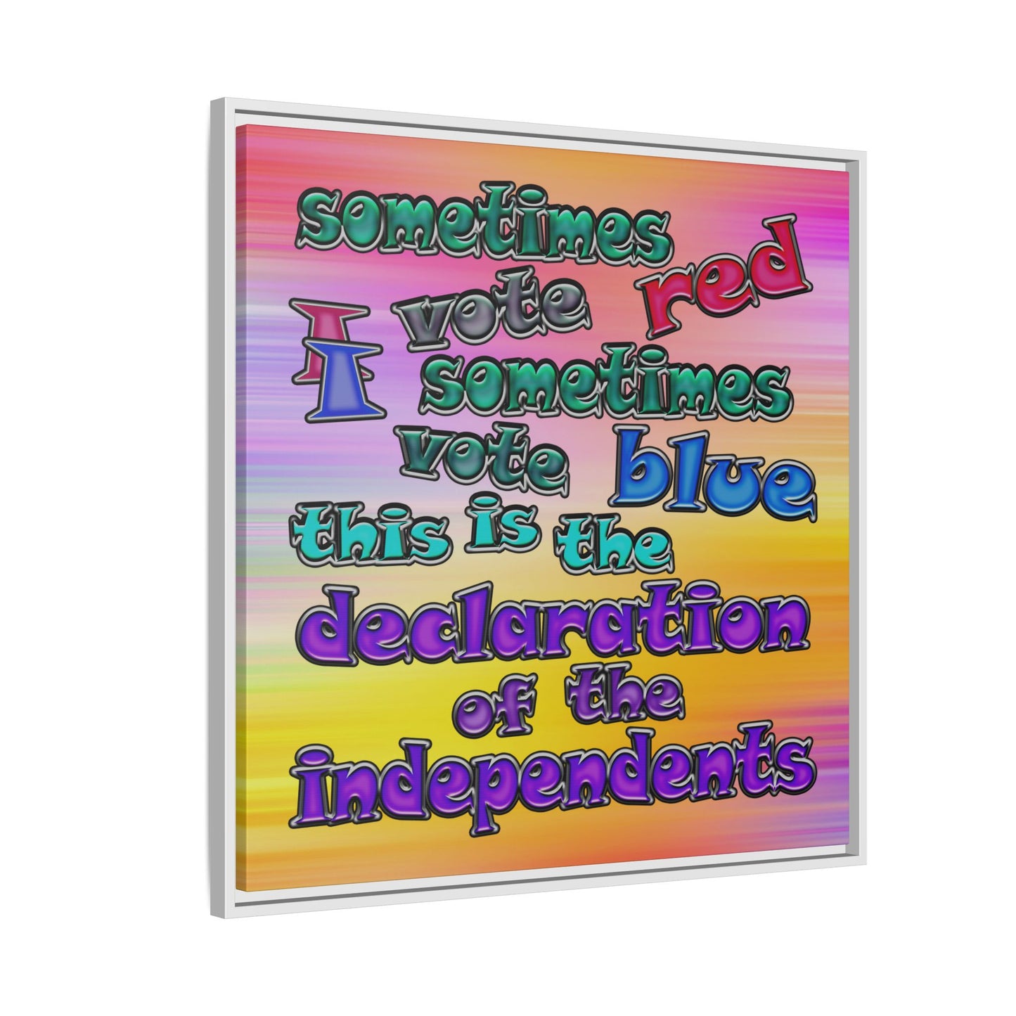 declaration of the independents - framed canvas art (color blur)