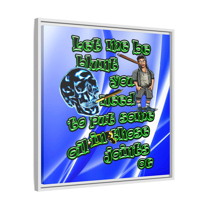 og - framed canvas art (blue-white wave)