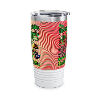 christmas spirits of boston - Ringneck Tumbler, 20oz (yellow-orange wave)